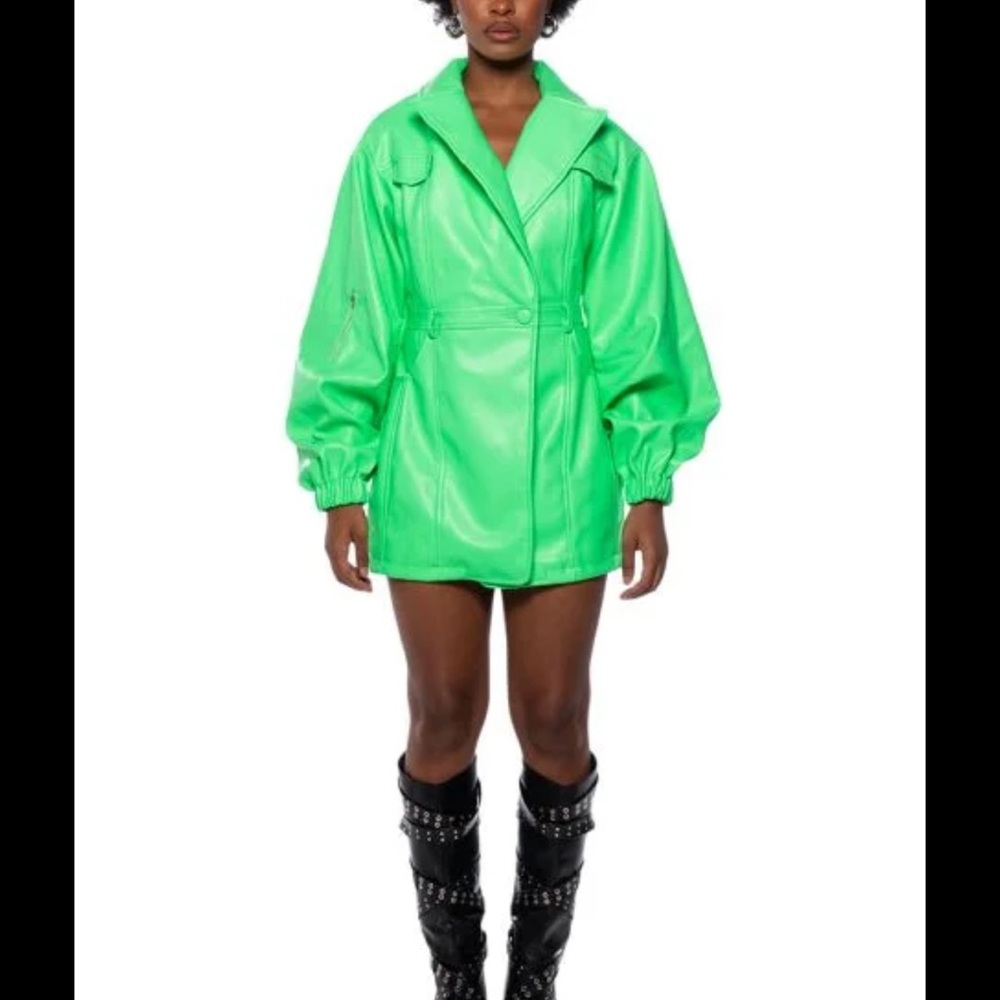 BLAZER DRESS IN NEON GREEN
